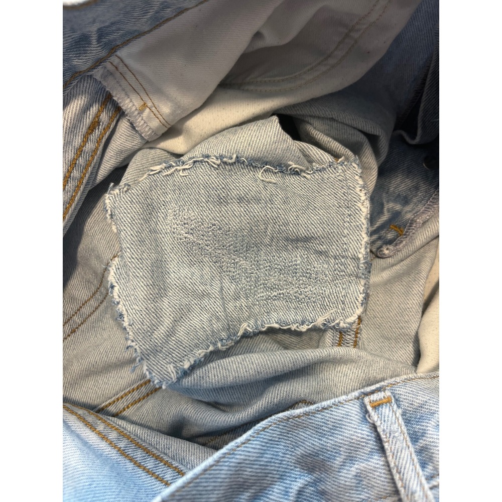 AGOLDE 90's Pinch Waist High Rise Straight Leg Jeans Light Wash Patched 27 - Picture 6 of 10